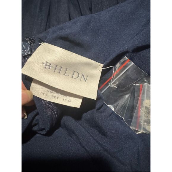 BHLDN NWOT Avery navy sequin covered bodice with frothy tulle skirt dress 4 - Picture 3 of 8